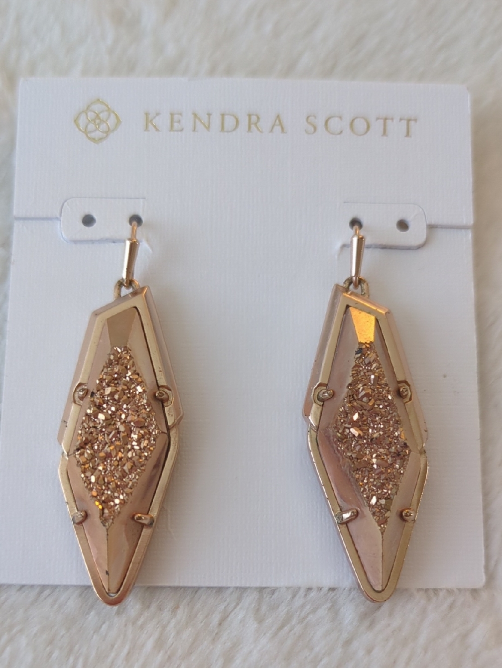 Kendra Scott Bex Bronze Drusy Rose Gold Earrings
